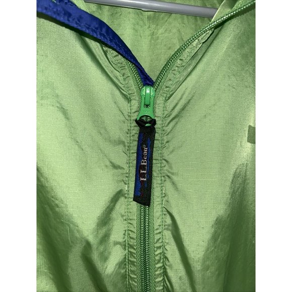 LL Bean Jacket Womens M Reg Yellow Lightweight Wind Rain  FG85 Nylon Zip - Picture 2 of 9